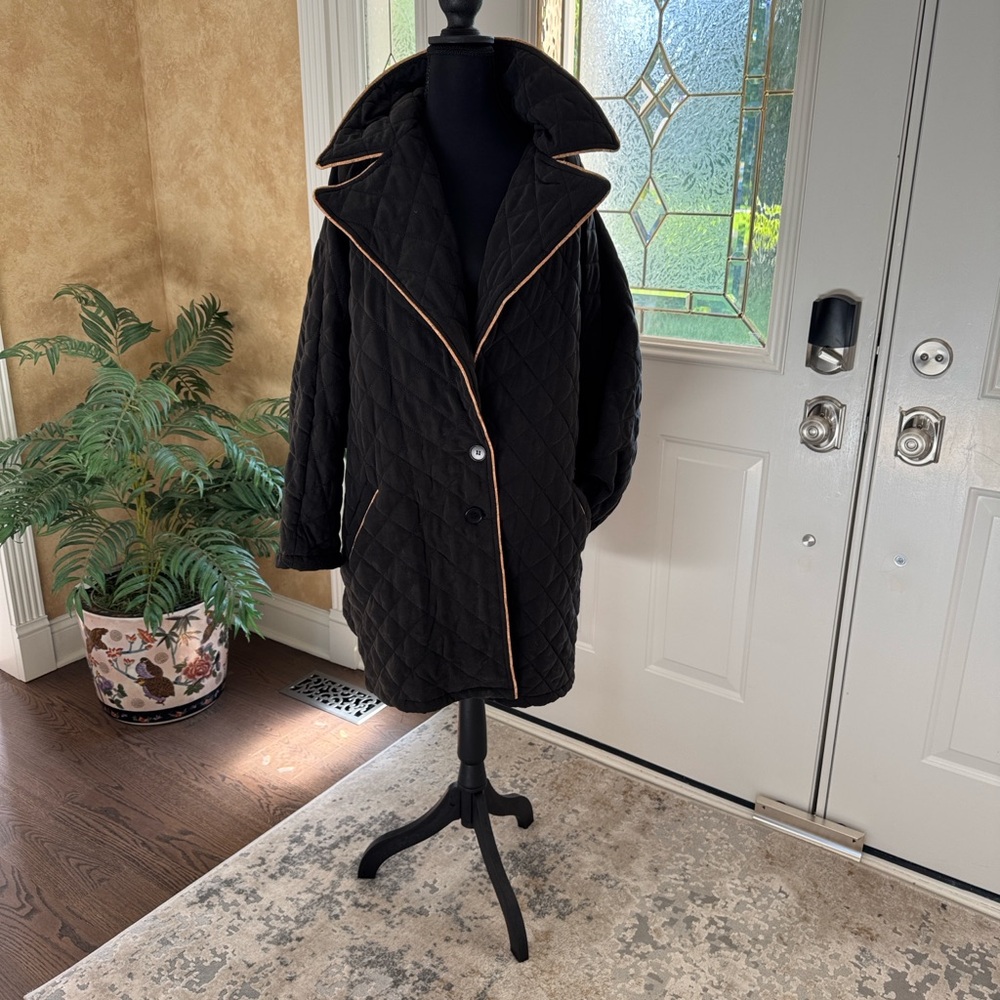 Black Quilted Women's Coat
